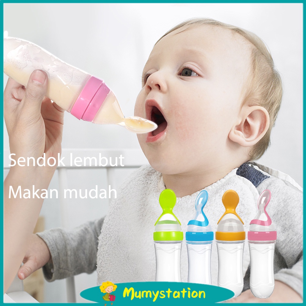 Mumystation  Botol Dot Silicone sendok makan bayi