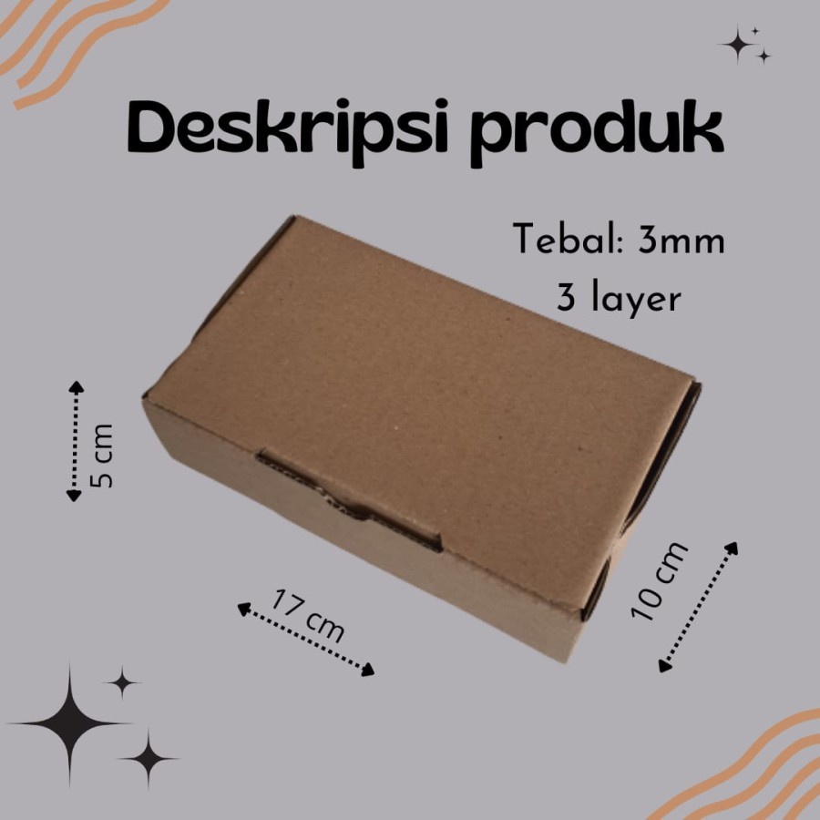 

Kardus BOX kemasan 17cm X 10cm X 5cm Die Cut Hampers Polos Hampers kotak kado