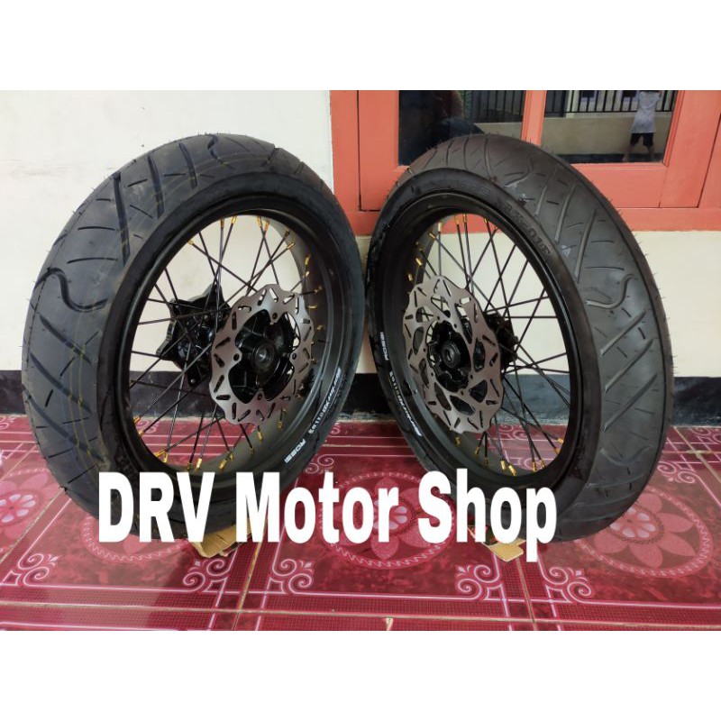 Sepaket Velg Super Moto KLX BF D Tracker KLX S KLX G KLX 150 Velg Sumo 250+300 ring 17.Tromol Ori