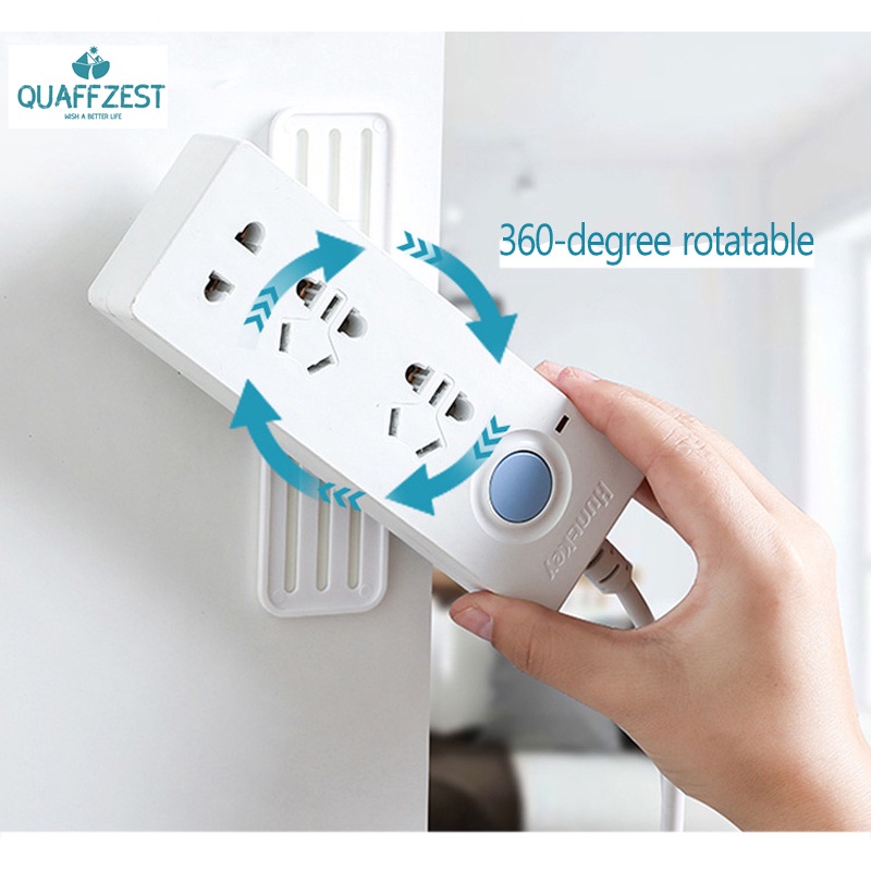 1pcs Household punch-free plug-in board socket wall-mounted wall-mounted strong non-marking row plug holder