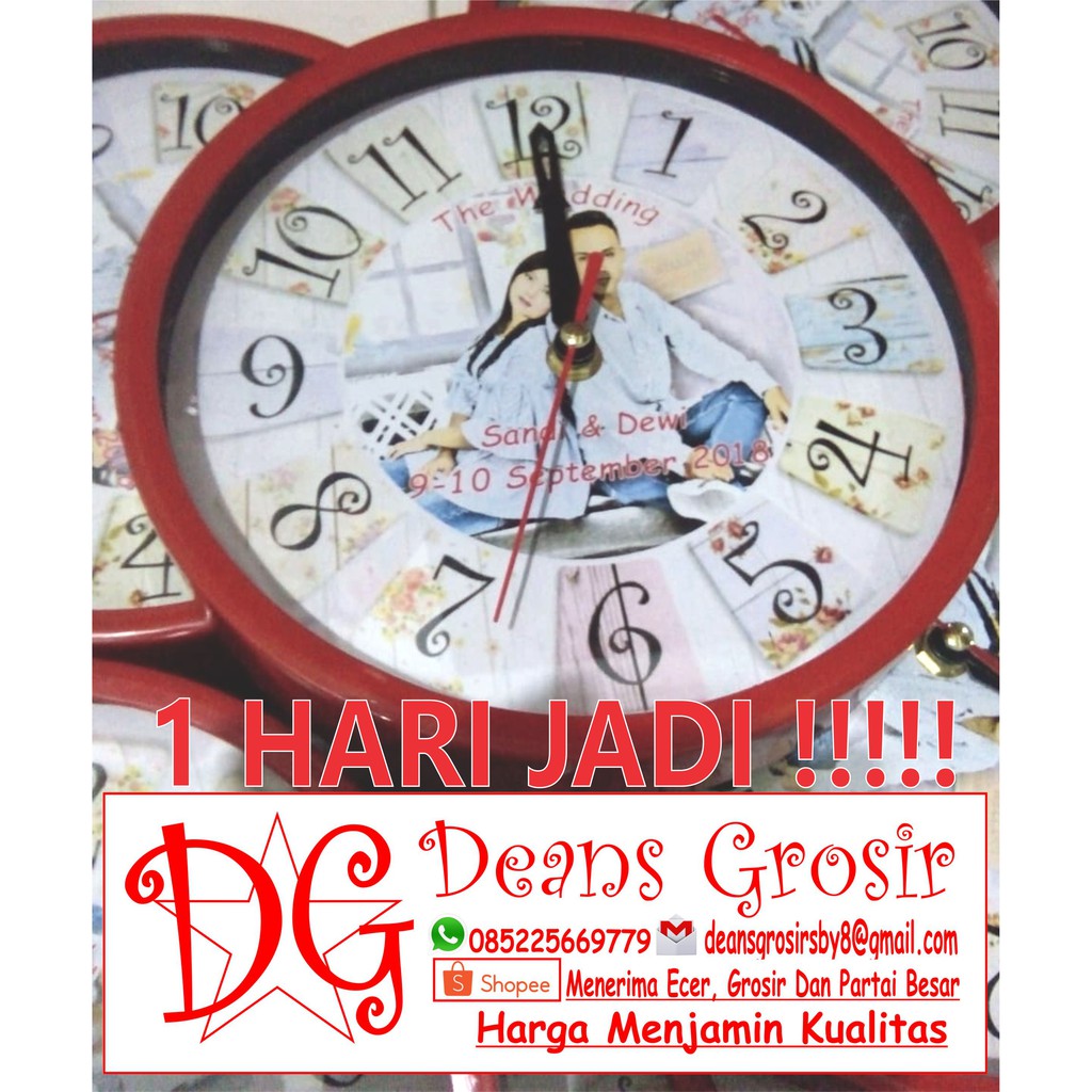 Jam dinding  CUSTOM FOTO SUKA SUKA BIJIAN tanpa MINIMUM 