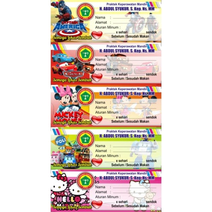 STIKER/LABEL OBAT SIRUP BOTOL 100PCS