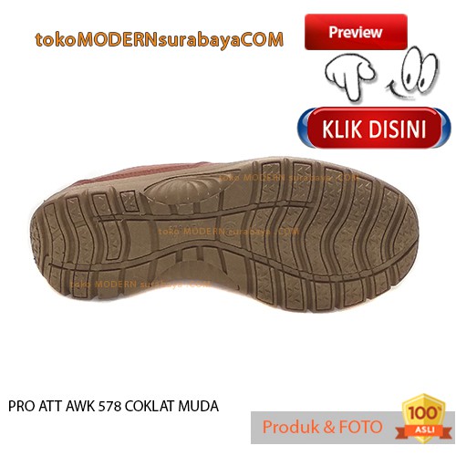 PRO ATT AWK 578 COKLAT MUDA sepatu pria slip on karet anti air