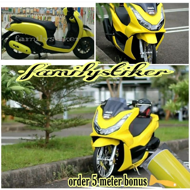 Sekotlet Kuning Lemon Glosy/doff Skotlet Motor Kuning Lemon Doff Skotlet Stickers Motor Mobil Otomot