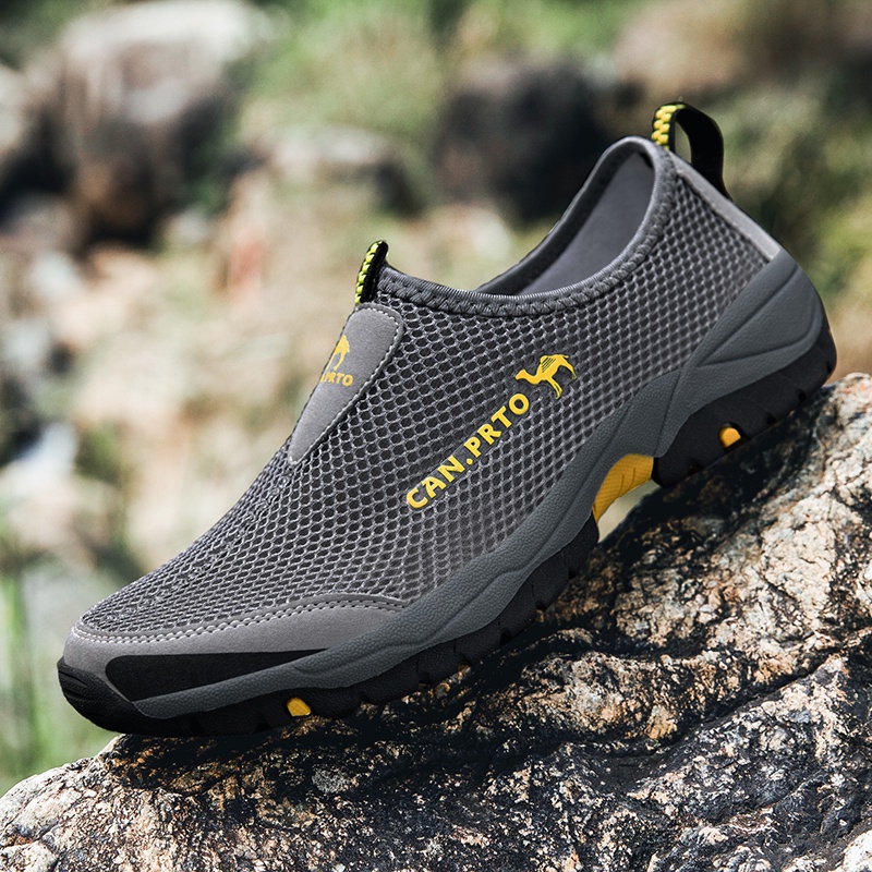 COD 4 Warna Sepatu Hiking Tanpa Tali Pria Casual Sepatu Slip On Gunung Outdoor Trekking Keren Sepatu Mendaki Anti Slip Touring Waterproof 113