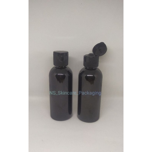 Botol fliptop 60ml hitam tutup fliptop hitam / Botol hand sanitizer