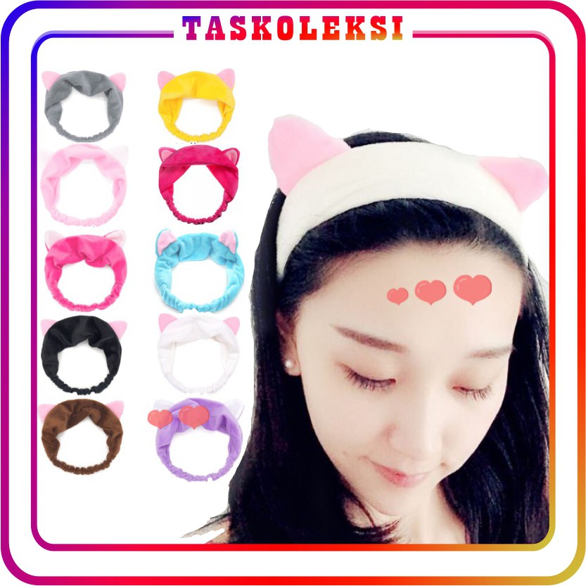 ☛TK☚ Bando Motif Kuping Hairband Korea Lucu Kucing Bendo Headband Rambut Fashion Rajut R028