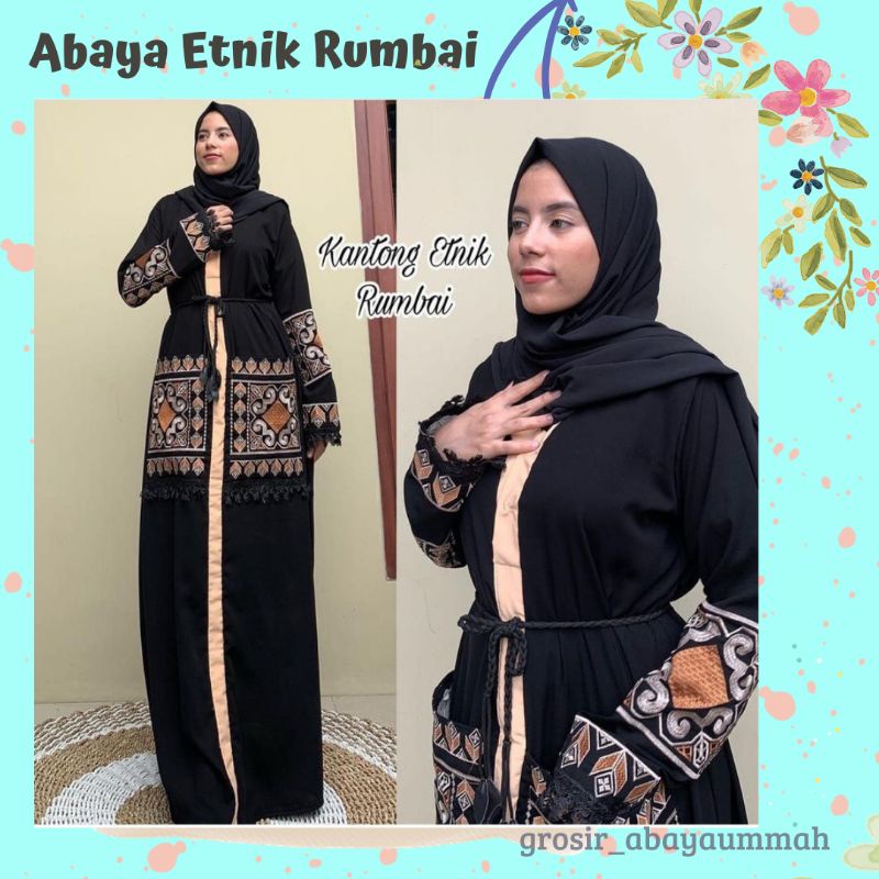 New abaya trendy abaya bordir abaya terbaru abaya murah ABAYA ETNIK RUMBAI abaya saudy