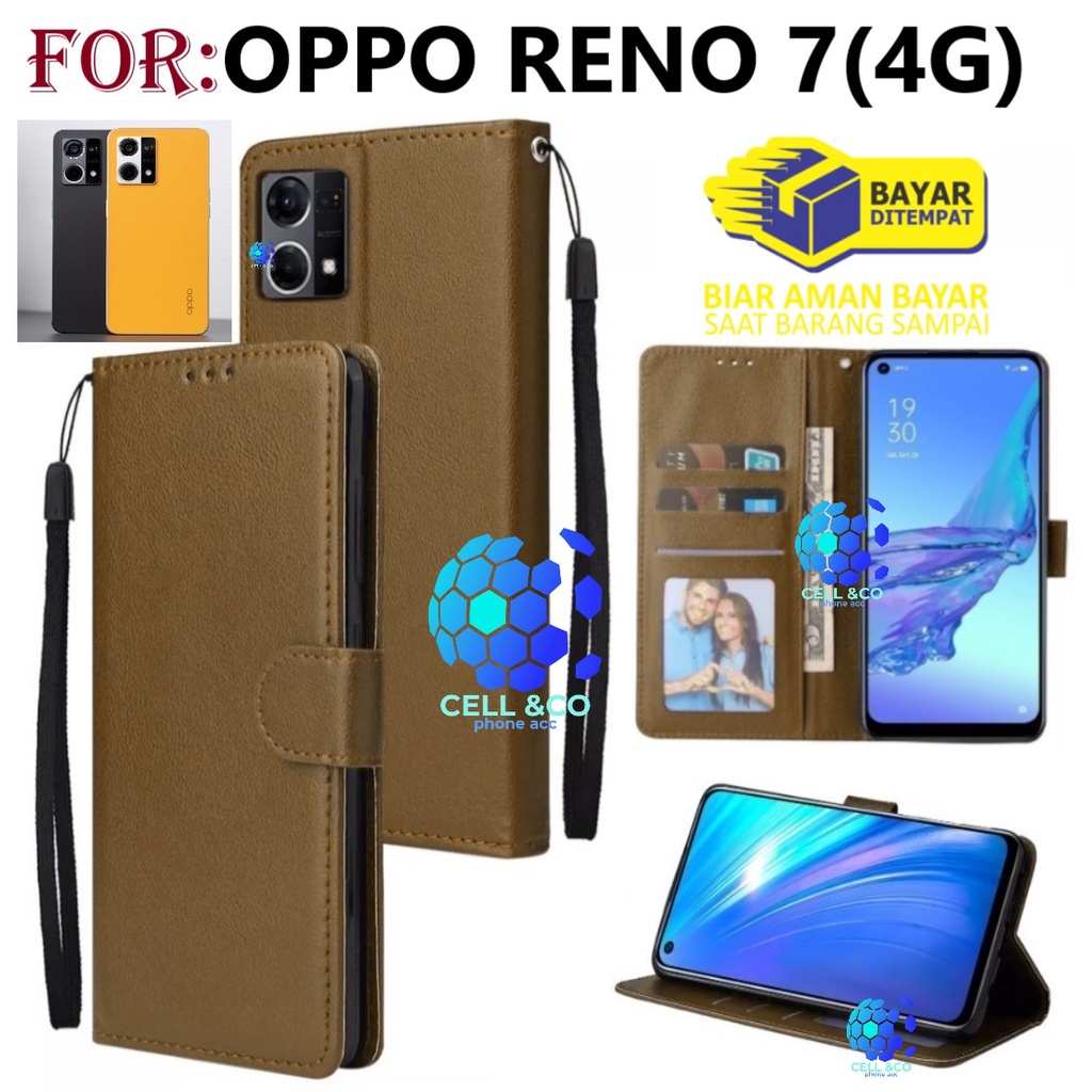 NEW OPPO RENO 7 4G CASE FLIP WALLET LEATHER KULIT PREMIUM SARUNG BUKA TUTUP FLIP CASE OPPO RENO 7