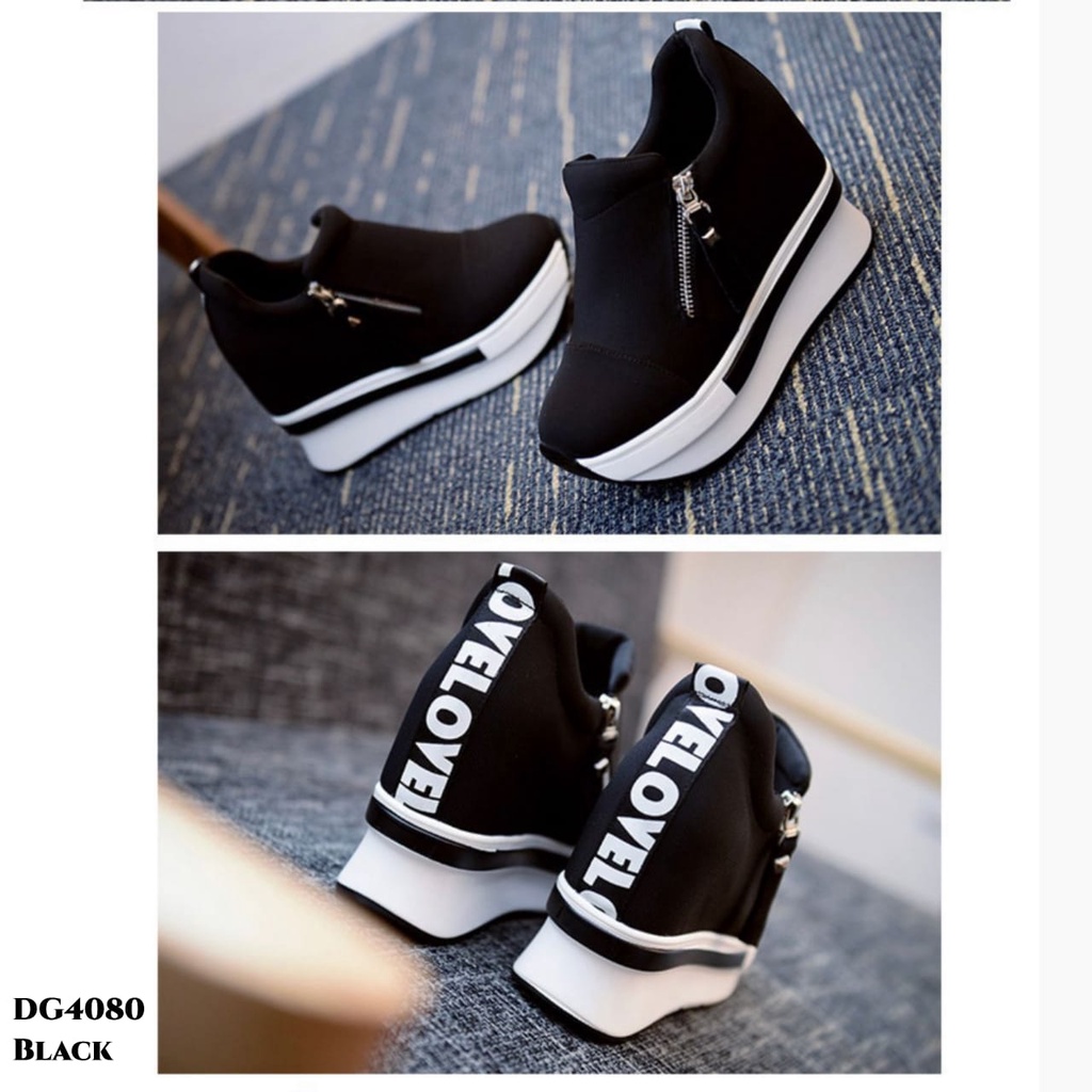 PRF Sneakers High Sepatu Wedges Velo Fashion Korea DG4080