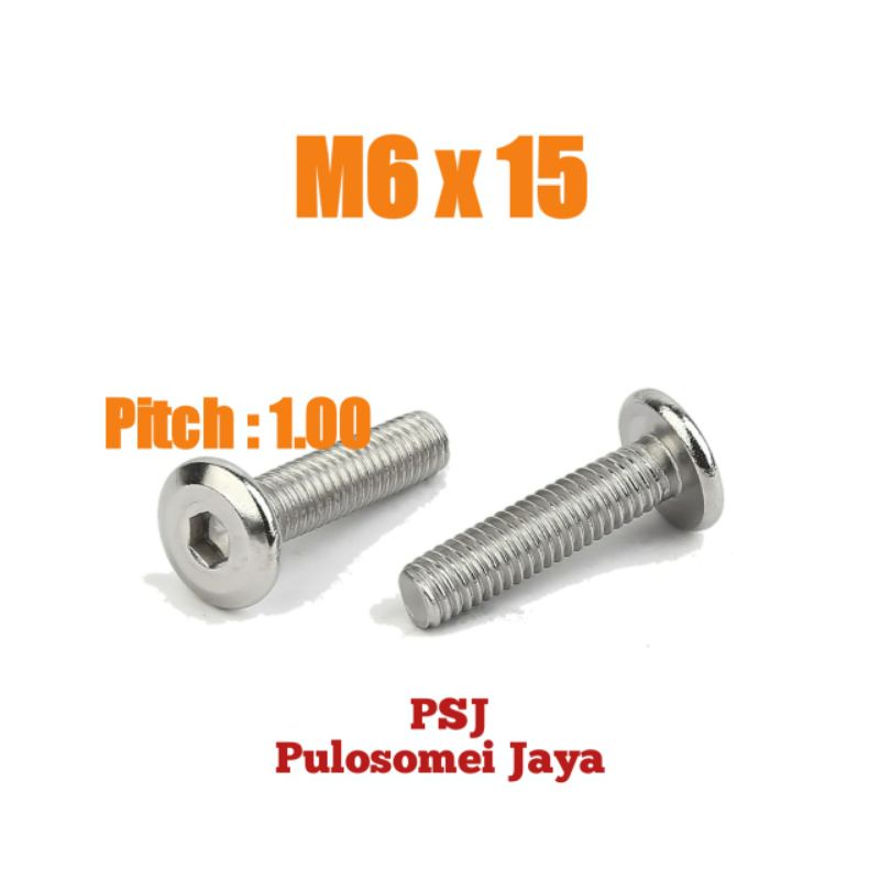 Baut Furniture / JCBC M6 x 15 / JCBC Stainless 304