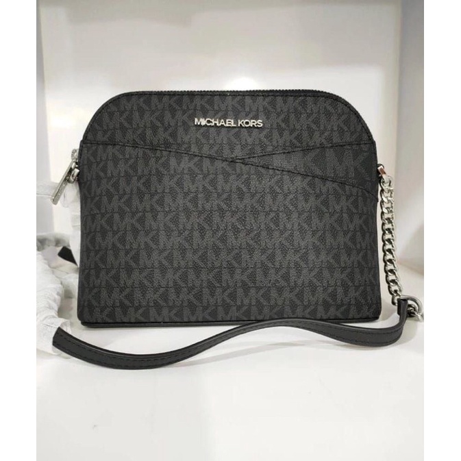 MK jet set dome crossbody sign black // 22*17 cm