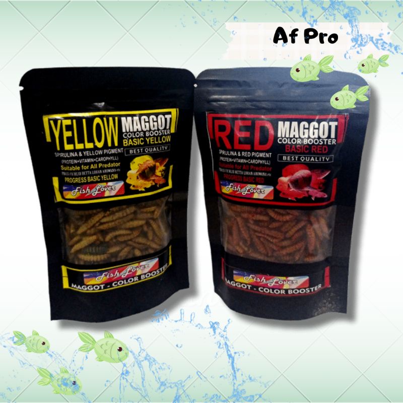 Makanan Ikan FISH LOVER MAGGOT SACHET RED YELLOW BLUE BOSSTER 30GR