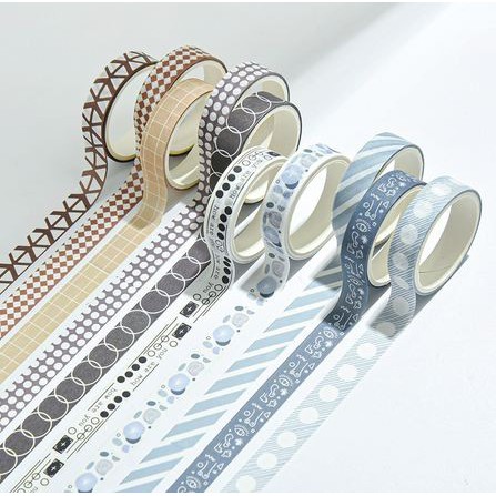 Japanese Washi Tape - Basic Pattern Series (5 roll)