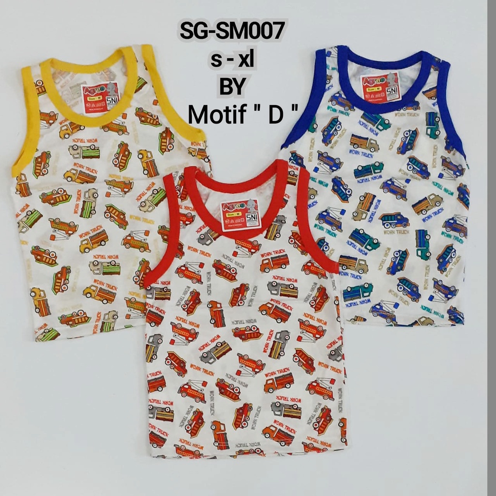 Agreekids Singlet Anak SNI Katun Motif size S - XL Agree