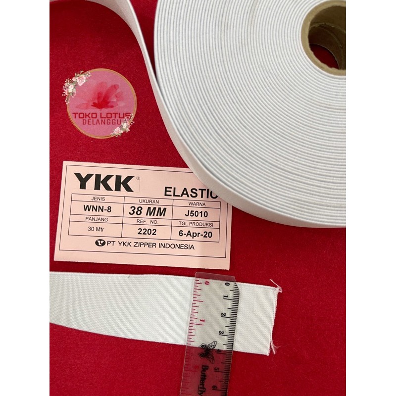 Elastik YKK putih 3,8mm / 4cm (per meter)