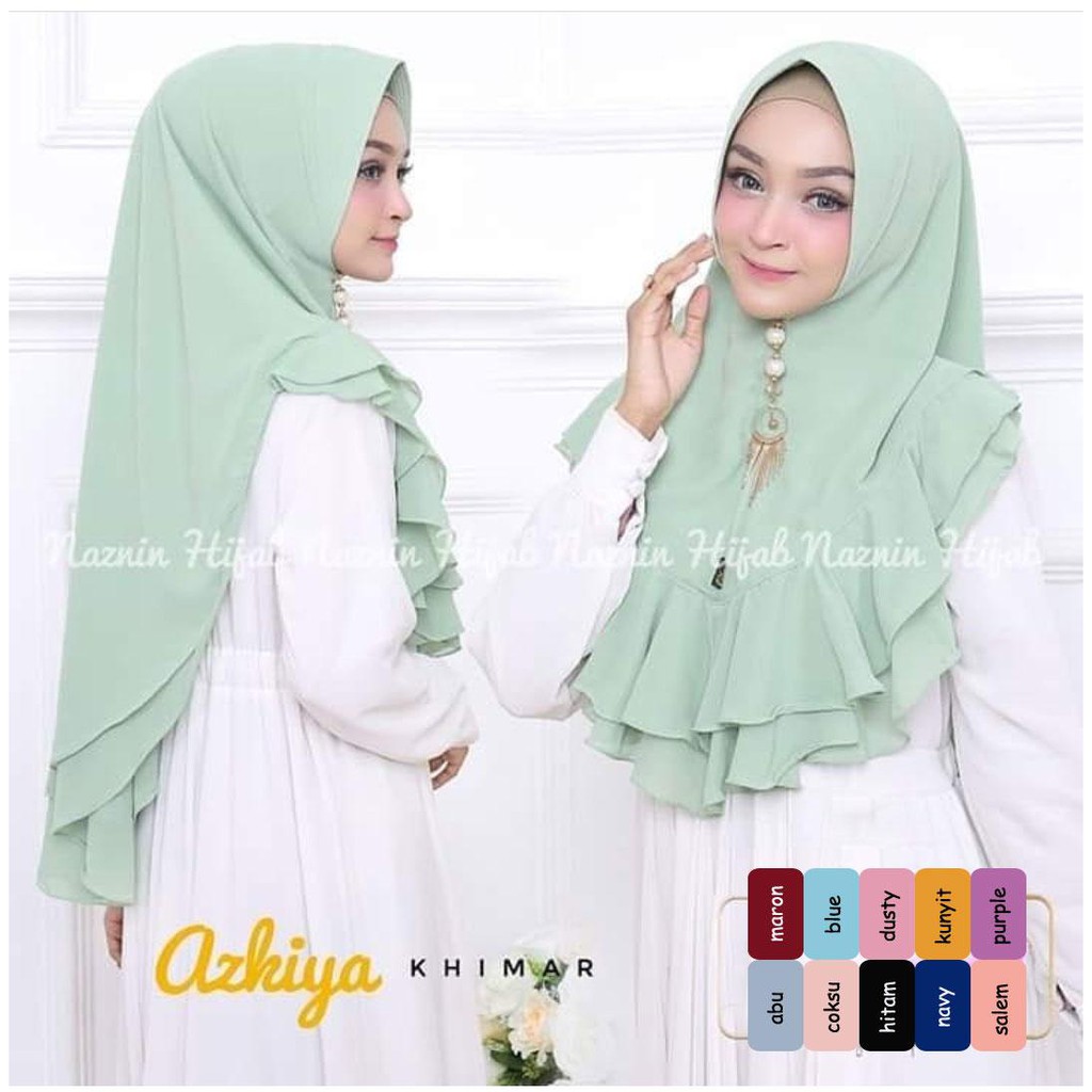 Aidila Khimar Instan Jilbab Motif / Tutorial / Jilbab Branded / Hijab Cantik