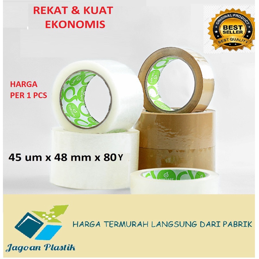 LAKBAN COKELAT / LAKBAN COKLAT CORTAPE UKURAN 45 UM X 45 MM X 90 Y