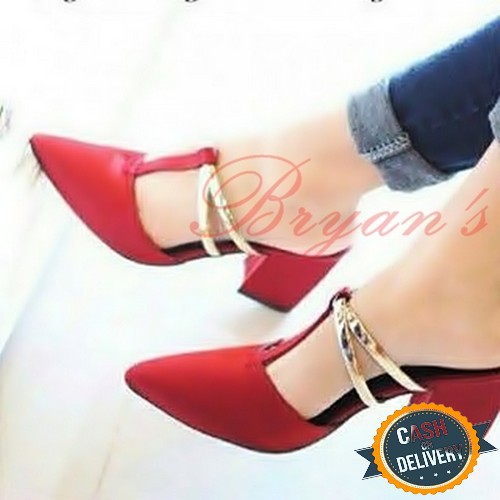 Size 39 Sandal Wanita Heels Pesta 7Cm Merk Fladeo Ldp24-2Msbrw Xp BU535 Pantopel Hak Tahu Tb37 Mer