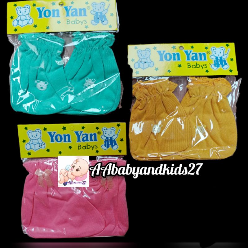 3SET Sarung Tangan dan Kaki Bayi YON YAN Polos Dasar Warna-Sarung Tangan Bayi Murah Berkualitas