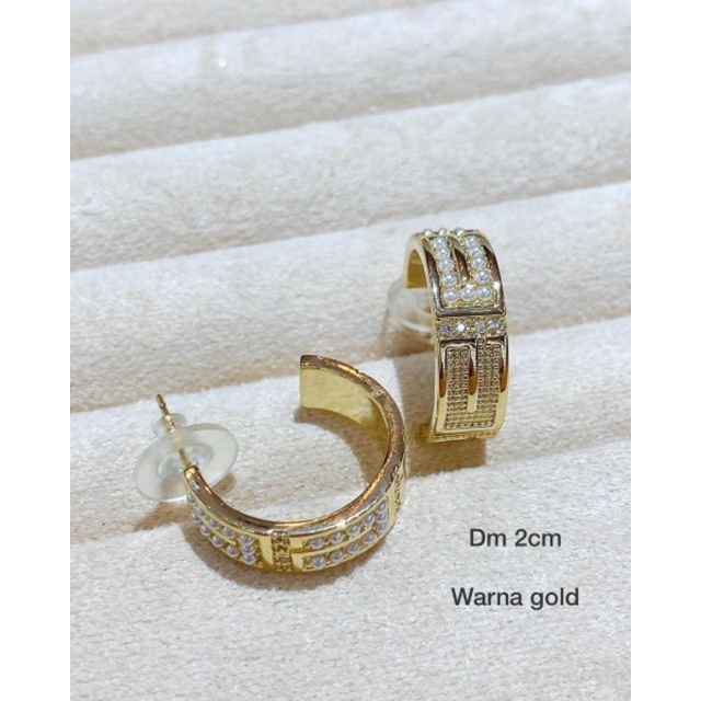 Anting Silver925 platgold Premium Quality Anti karat anti alergi Earring Zircon Mata kilau 038