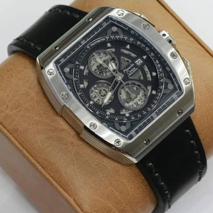 Super Sale Jam Tangan Pria Alexandre Christie AC 6411 Silver Black Original Ready Stock