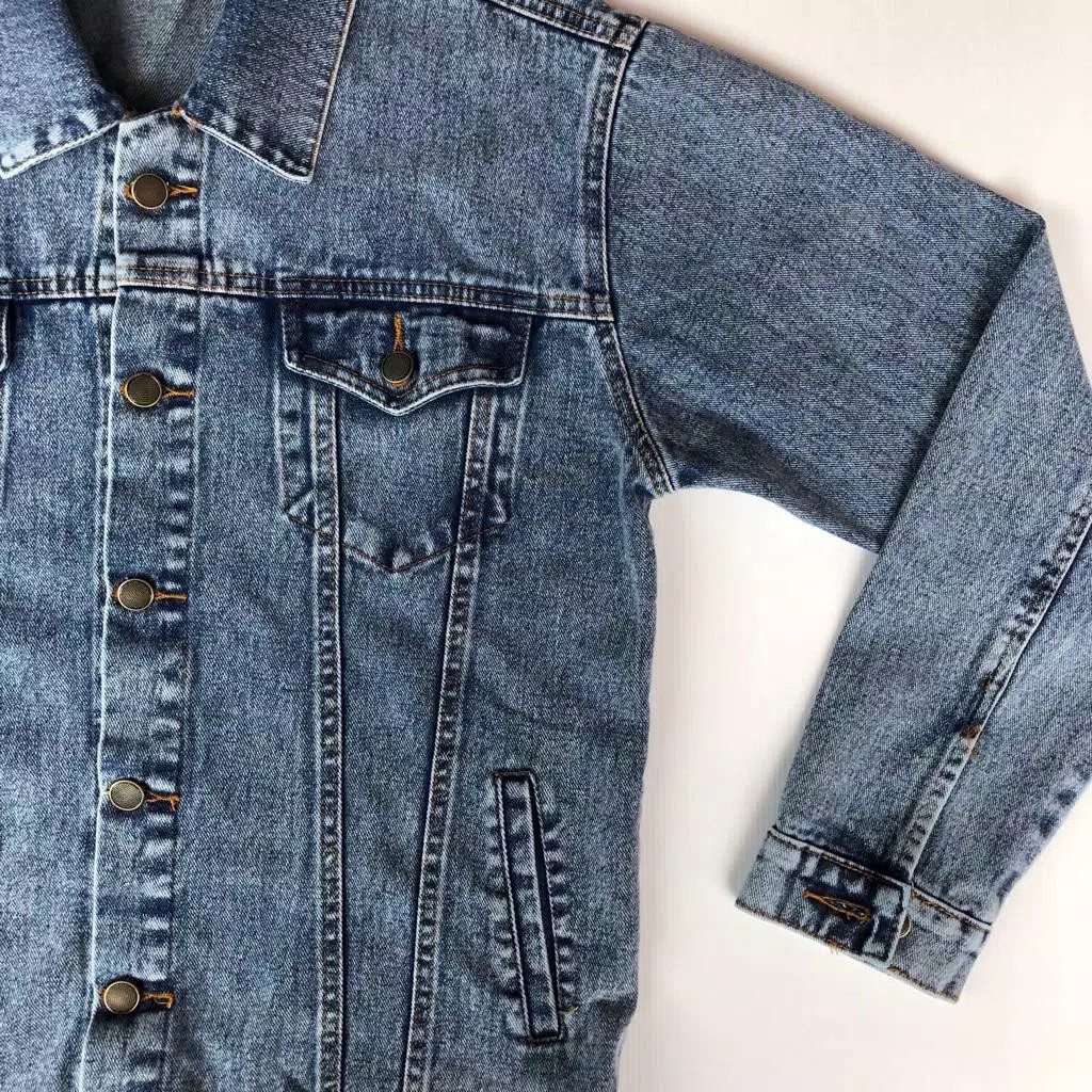 Jaket Denim Jeans Levis Pria Washed Jeans Biru Unisex BIGSIZE Original