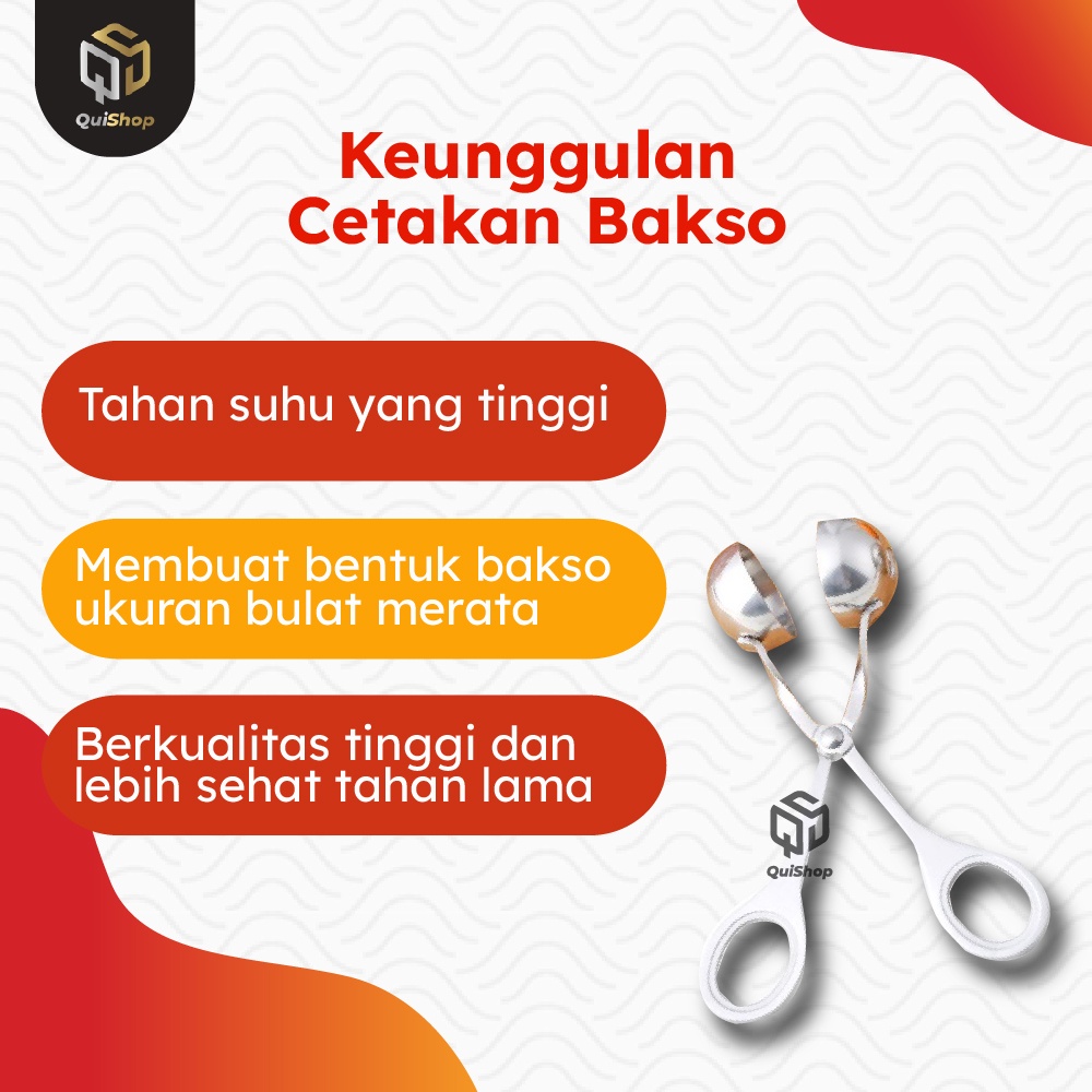 Cetakan Baso Alat Pembuat Bakso Stainless Steel Meatball Maker Scoop Peralatan Dapur Termurah Berkualitas