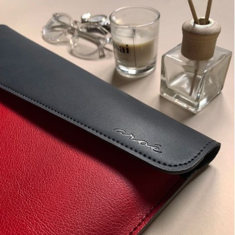 Tas/Case/Softcase/Leather Laptop Sleeve - Black/Red (Fit Macbook 13&quot;)