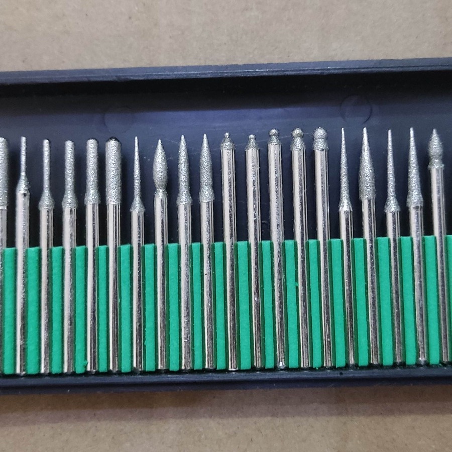 Diamond bor batu cincin 30pcs mini grinder mata ukir grafir gerinda