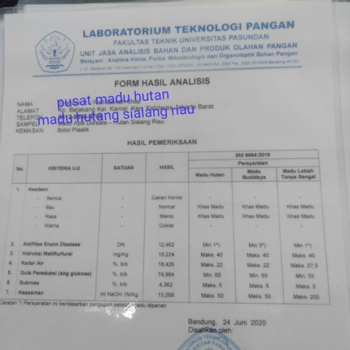 

b01n1nh Madu Hutan Sialang Riau Murni 1Kg Ds201Fs