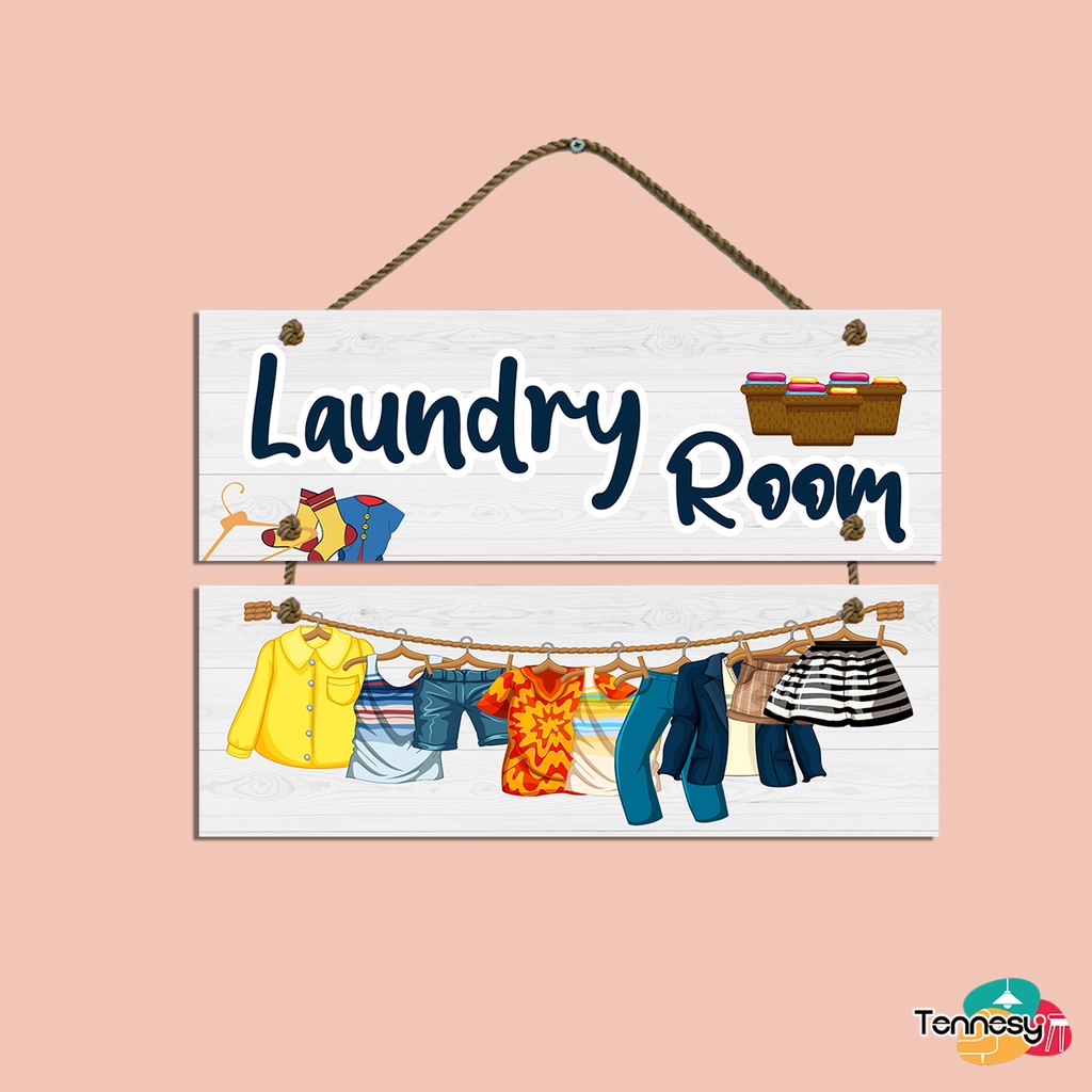 TENNESY HIASAN DINDING PAJANGAN LAUNDRY 2 SUSUN 30x10XCM DEKORASI DINDING LAUNDRY DAPUR DEKORASI RUMAH