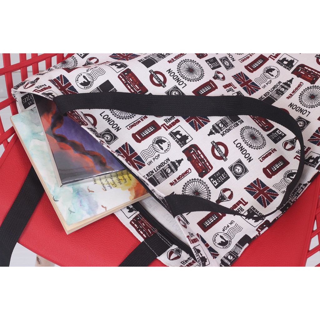 TOTE BAG WANITA TOTE BAG PRIA CANVAS MOTIF GOOD QUALITY WITH RESLETING KODE - 018