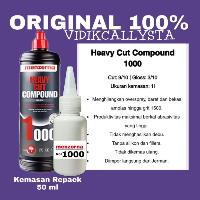 MENZERNA COMPON SUPER HEAVY CUT COMPOUND 300 400 1000 REPACK ORI