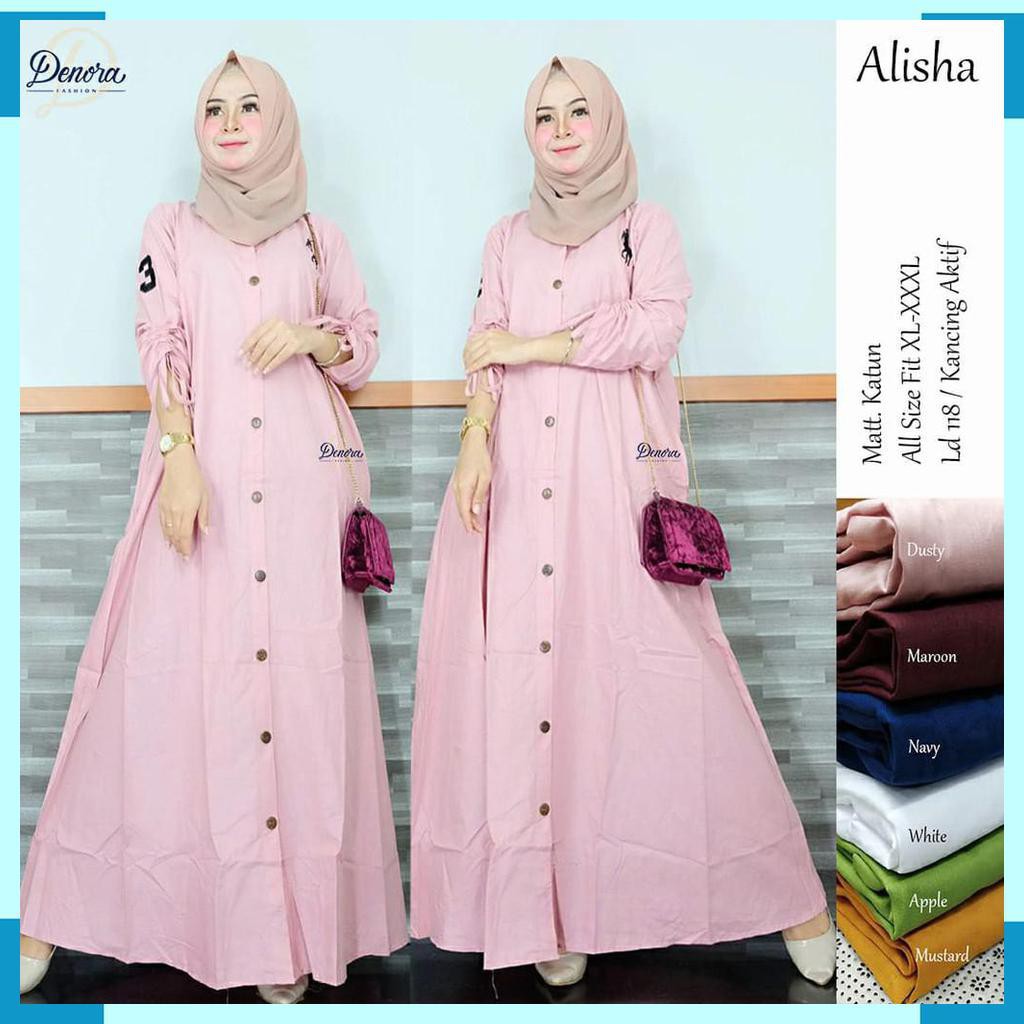 DRESS GAMIS. ALISHA MAXY. FASHION MUSLIM WANITA BY DENORA