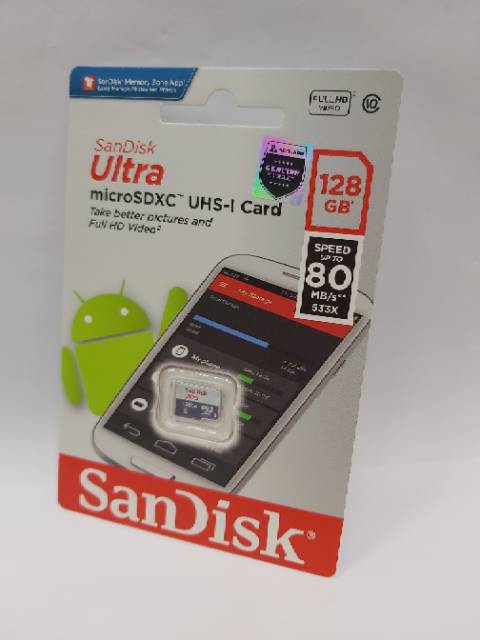 Memory Micro SD Sandisk Ultra 128gb Class 10 Speed 100mbps