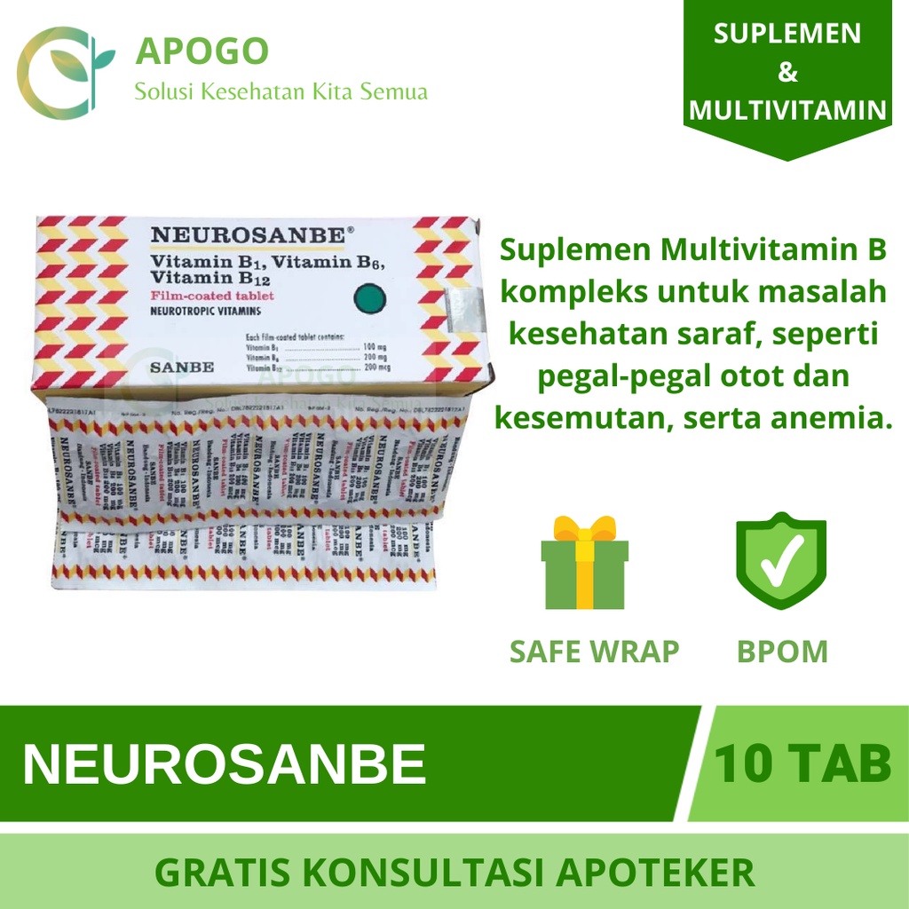 NEUROSANBE VITAMIN B KOMPLEKS 1 STRIP ISI 10 TABLET