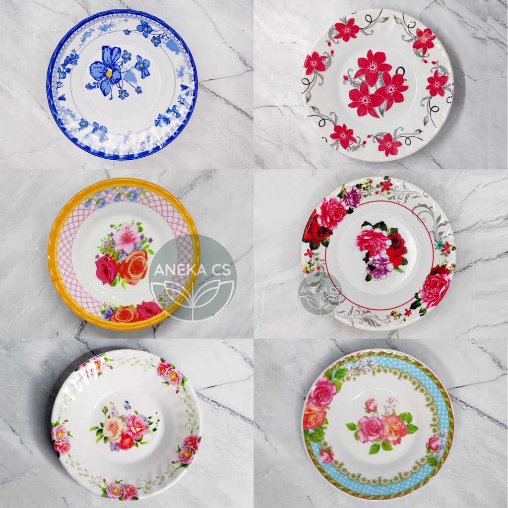 Piring Kecil Melamin 5 inch - Piring Motif Bunga - Pisin Melamin, Piring Melamin Motif Bunga, DS5 49