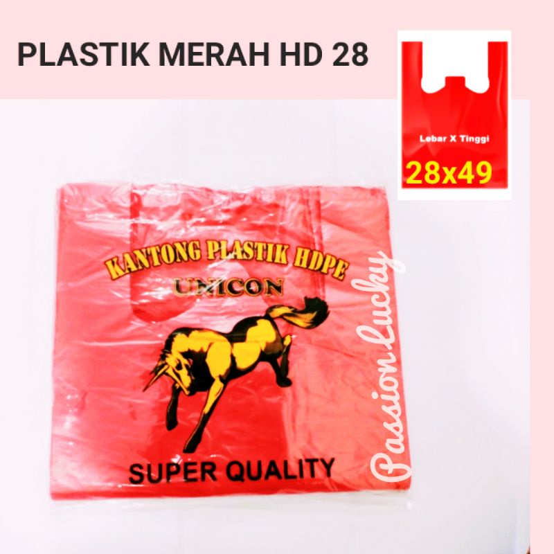 KANTONG PLASTIK MERAH 40/28/PLASTIK KANTONG KRESEK