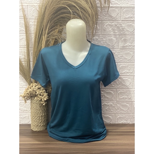 Kaos Wanita V neck Polos pendek L XL XXL Kaos Polos Pendek Wanita-Pendek-Tosca