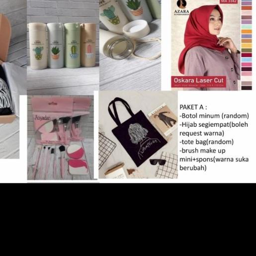 

HAMPERS HIJAB /HAMPERS WISUDA ULANG TAHUN / KADO HADIAH /TOTE BAG - paket K ☆