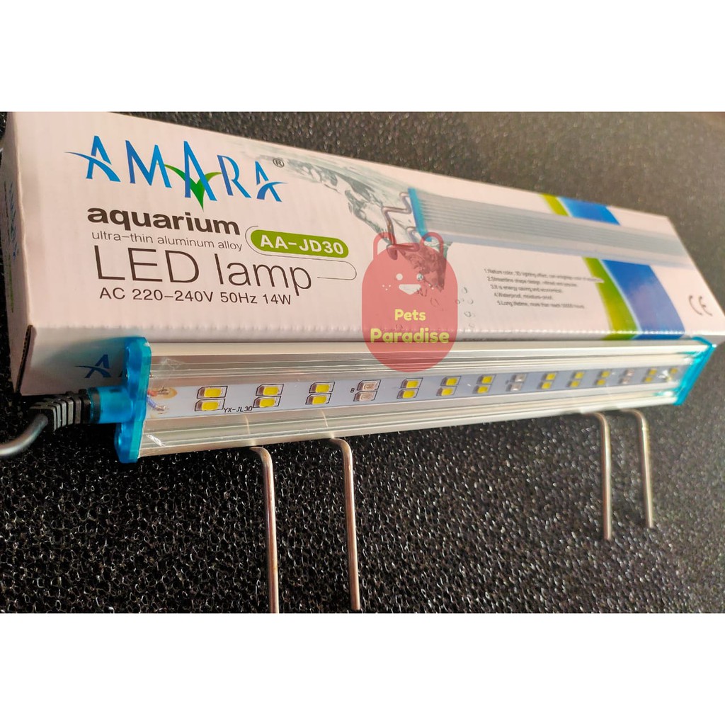 LAMPU AQUARIUM AQUASCAPE 30-40CM AMARA JD-30 14WATT PUTIH BIRU