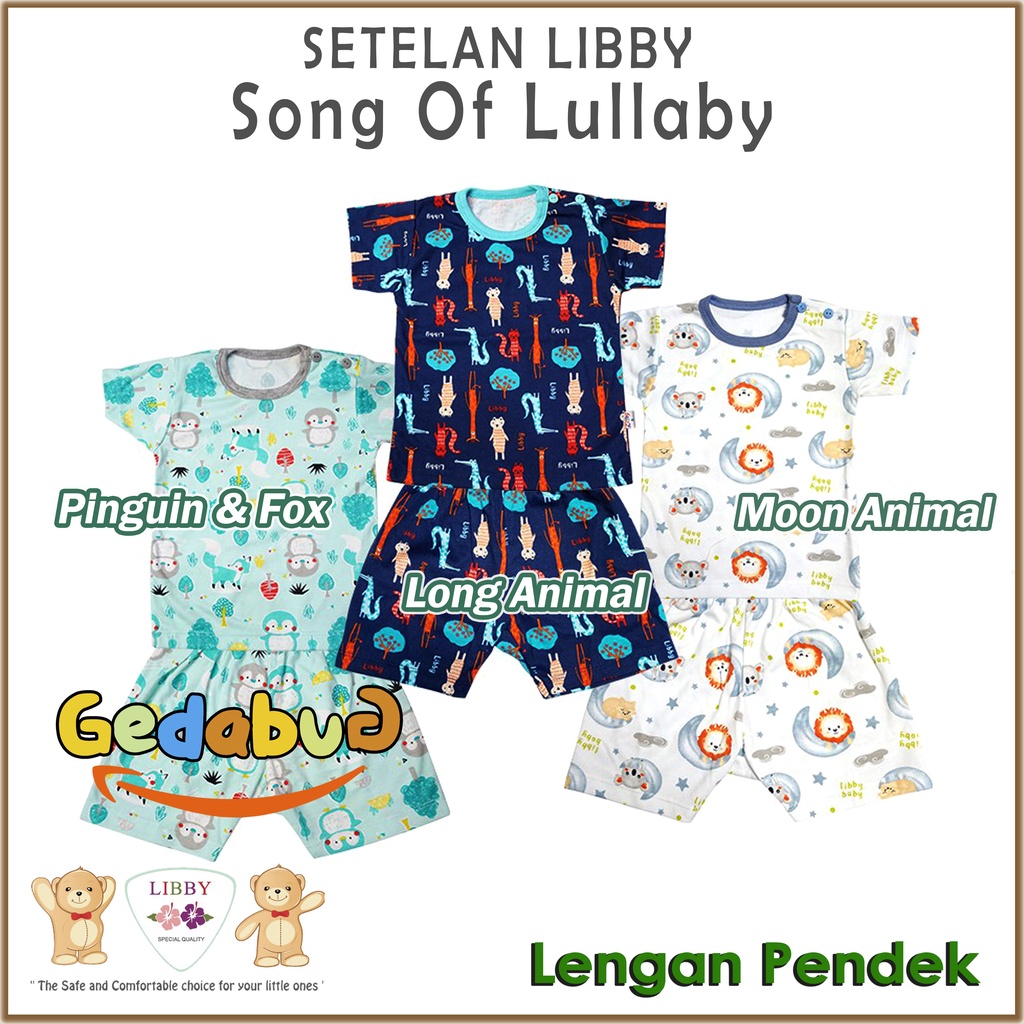 Libby Song Of Lullaby Pendek | Setelan Kaos Anak Berkualitas | Lengan Pendek + Celana Pendek