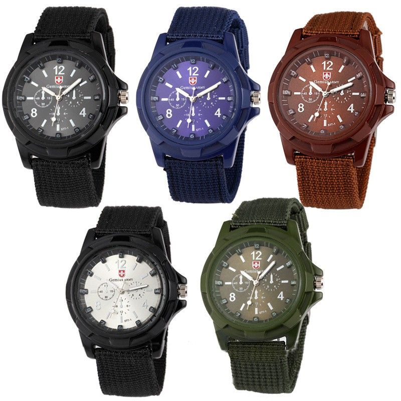 Jam Tangan Pria Army Tali Canvas Jam Tangan Canvas