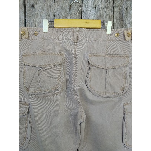 levis signature cargo loose fit jumbo big size 38 warna cream khaki second original