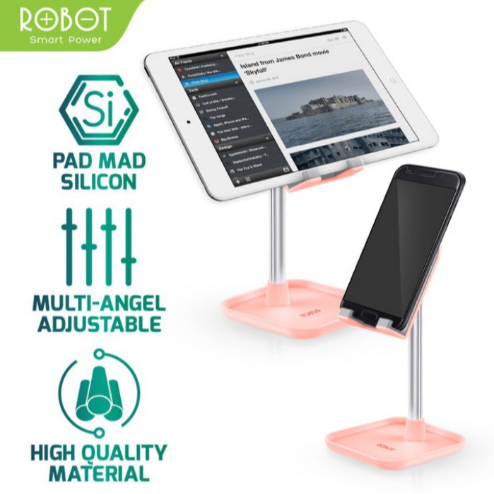 Robot RT US04 Stand phone holder Smart universal  liftable & foldable Aluminium Alloy original resmi