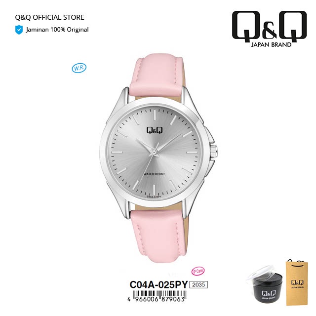 Q&Q QnQ QQ Jam Tangan Arloji Wanita Fashion Analog Kulit - C04 C04A Water Resist 3 BAR-6