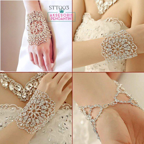 [PRODUK FAVORIT] AKSESORIS GELANG SARUNG TANGAN PENGANTIN WEDDING GLOVES STT003