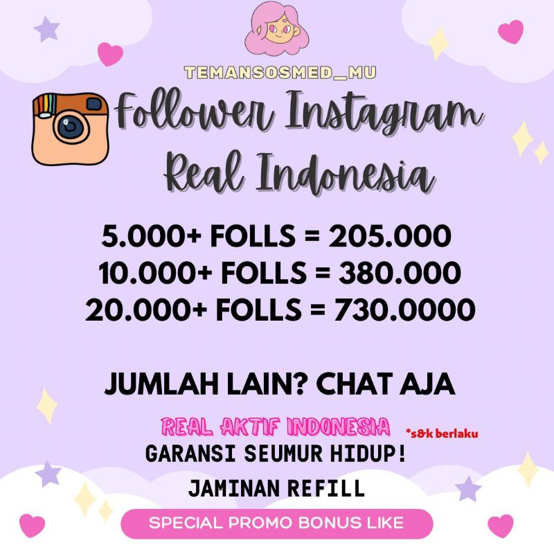 [PROMO] FOLLOWERS IG TERMURAH REAL AKUN IG FOLLOWERS INSTAGRAM REAL AKTIF