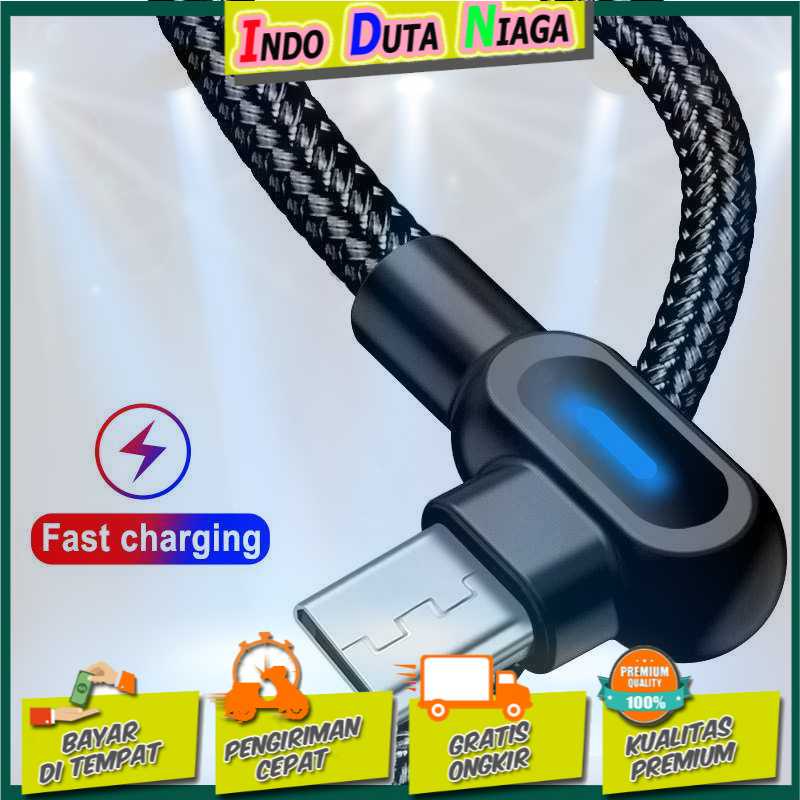 IDN TECH - UGI Kabel Charger USB Type C L Shape 2.4A 2 Meter - W-009